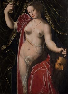 Giuditta che sorregge la testa di Oloferne, 1530-1533 circa (olio su tavola) da Ambrosius (after) Benson