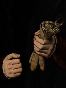 (dettaglio) del Ritratto di Otho Stochoven da Ambrosius Benson