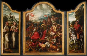 La battaglia di Clavijo, ca 1525-1550 da Ambrosius Benson