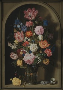 Bouquet di fiori in una nicchia di pietra da Ambrosius the Elder Bosschaert
