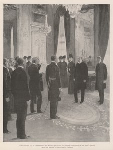 Re Edoardo VII a Copenaghen, Sua Maestà riceve la Deputazione Danese nel Palazzo del Re da Amedee Forestier