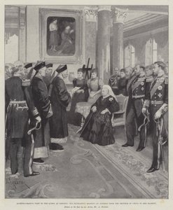 Visita di Li-Hung-Chang alla Regina a Osborne, Sua Eccellenza legge un discorso dell