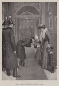 Lord Roberts nel suo hotel di Londra, il Comandante in Capo saluta la bambina di Lady Settrington