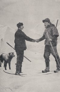 Incontro degli esploratori polari Frederick George Jackson e Fridtjof Nansen, Terra di Francesco Giuseppe, 1896