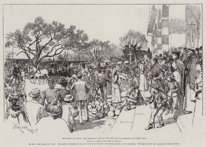 La Regina a Cimiez, Visita di Sua Maestà alla Fete des Congourdons, o Fiera delle Zucche da Amedee Forestier