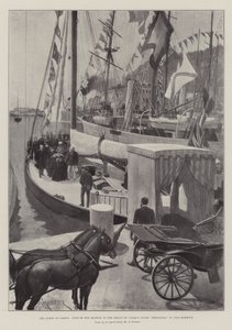 La Regina a Cimiez, Visita di Sua Maestà allo Yacht del Principe di Galles Britannia nel Porto di Nizza