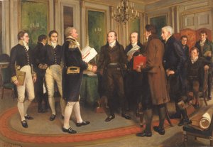 La firma del Trattato di Gand, Vigilia di Natale, 1814 da Amedee Forestier