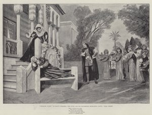 La Dodicesima Notte, al Teatro di Daly, il Duca e la sua Corte che serenano Olivia, Viola addormentata