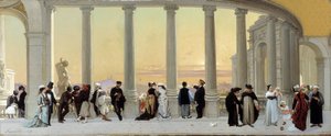 Personaggi sulla terrazza del palazzo Longchamp a Marsiglia
