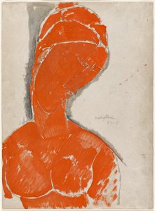 Busto femminile in rosso da Amedeo Modigliani