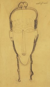 Testa di una Cariatide con Copricapo, 1911 da Amedeo Modigliani