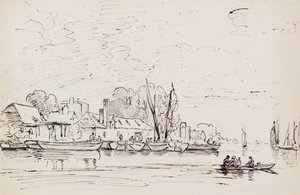 Scena fluviale con chiatte, c.1803 da Amelia Long