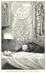 Ardens piangeva accanto al cadavere del suo unico fratello da Amelia M. (attr.to) Bowerley or Bauerle