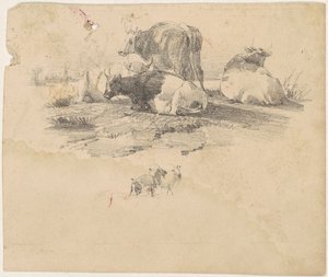 Mandria di Bovini da American 19th Century