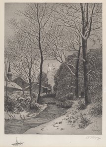 Passeggiata al chiaro di luna in inverno da American 19th Century