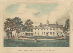 Vista occidentale della villa di Mount Vernon