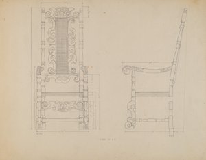Disegno di una Sedia da American 20th Century