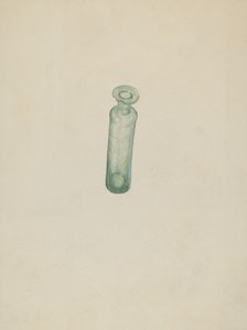 Fiala di medicina in vetro da American 20th Century