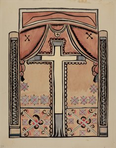 Pannello - Croce e drappeggi