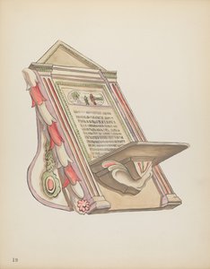 Piatto 19: Leggio, Chimayo: Dal portfolio "Design coloniali spagnoli del Nuovo Messico" da American 20th Century