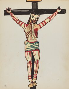 Piatto 26: Cristo crocifisso, Taos: dal portfolio "Disegni coloniali spagnoli del Nuovo Messico"