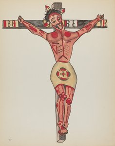 Tavola 27: Cristo Crocifisso, Mora: Dal Portfolio "Designs Colonial Spagnoli del Nuovo Messico" da American 20th Century