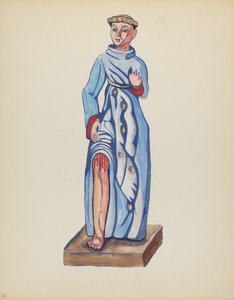 Tavola 36: San Rocco: Dal portfolio "Disegni coloniali spagnoli del Nuovo Messico" da American 20th Century