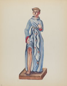 Tavola 36: San Rocco: Dal portfolio "Disegni coloniali spagnoli del Nuovo Messico" da American 20th Century