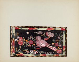 Piatto 44: Disegno di Cassapanca Dipinta: Dal Portfolio "Disegni Coloniali Spagnoli del Nuovo Messico" da American 20th Century