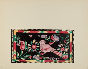 Piatto 44: Disegni di cassapanche dipinte: dal portfolio "Disegni coloniali spagnoli del Nuovo Messico" da American 20th Century