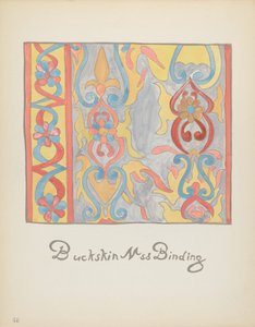 Tavola 48: Disegno di pelle di daino: dal portfolio "Disegni coloniali spagnoli del Nuovo Messico" da American 20th Century