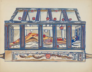 Tavola 4: Cristo nel Sepolcro: Dal Portfolio "Disegni Coloniali Spagnoli del Nuovo Messico" da American 20th Century
