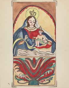 Nostra Signora del Monte Carmelo: Dal Portfolio "Disegni Coloniali Spagnoli del Nuovo Messico" da American 20th Century