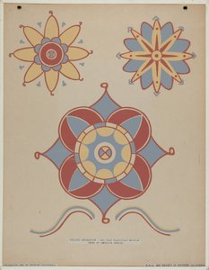 Decorazione del soffitto della Missione di San Juan Capistrano dal portfolio "Arte decorativa della California spagnola" da American 20th Century
