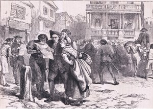 I bostoniani leggono lo Stamp Act da American English school