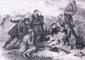 Morte di Wolfe, illustrazione da Cassells History of the United States pubblicata da Cassell, Petter & Galpin, c.1900 (litografia) da American English school