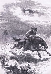 Inseguimento di Paul Revere lo scout, illustrazione da Cassells History of the United States pubblicata da Cassell, Petter & Galpin, c.1900 da American English school