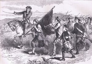 La folla a Springfield con la bandiera nera, illustrazione da Cassells History of the United States pubblicata da Cassell, Petter & Galpin, c.1900 (litografia) da American English school