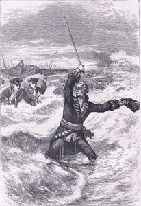 Sbarco di Wolfe a Louisburg, illustrazione da Cassells History of the United States pubblicata da Cassell, Petter & Galpin, c.1900 da American English school