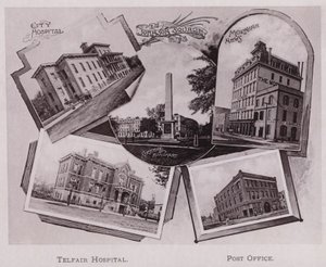 City Hospital; Johnson Square; Greene Monument; Morning News, Telfair Hospital, Post Office da American Photographer (after)