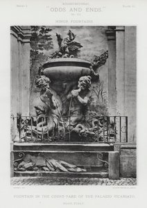 Fontana nel Cortile del Palazzo Vicariato, Roma, Italia (foto in b/n) da American Photographer (after)