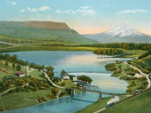 Diga di Gold Ray, con vista su Table Mountain e Rogue River