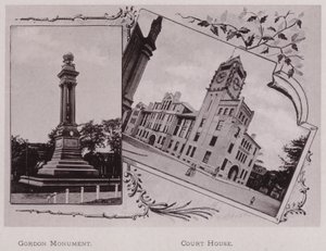 Monumento di Gordon; Palazzo di Giustizia (foto in bianco e nero)