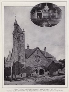 Jamestown, NY: Prima Chiesa Battista, viste Esterne e Interne da American Photographer (after)