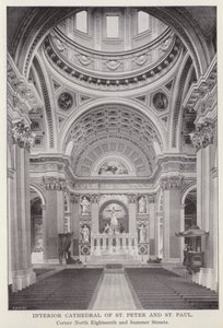 Philadelphia: Interno della Cattedrale di San Pietro e San Paolo, Angolo North Eighteenth e Summer Streets da American Photographer (after)