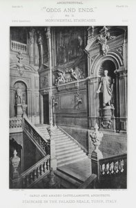 Scala nel Palazzo Reale, Torino, Italia (foto in b/n)