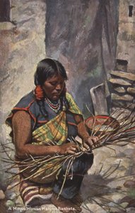 Una donna Moqui che realizza cesti, Arizona, USA (foto a colori) da American Photographer