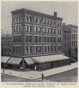 Saloon sul marciapiede coperto di viti a Twenty-Third Street e Eighth Avenue da American Photographer