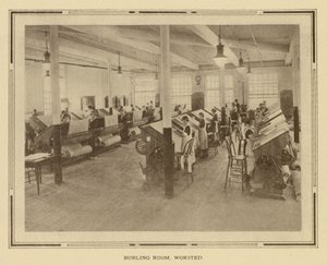 Amoskeag Manufacturing Company: Camera Burling, Worsted (foto b/n) da American Photographer