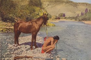 Guerriero Apache, Rio Navaho Arizona (foto a colori) da American Photographer